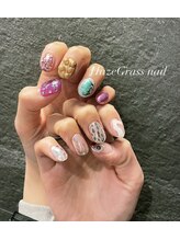 ハズグラスネイル(Haze Grass nail)/派手ネイル