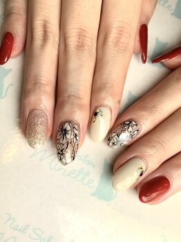 ネイルサロン ミネット(Nail Salon Minette)の写真/定番～最旬デザインまでお任せ♪技術力光る繊細かつ華かな手描きアートが大人気♪上級ネイリスト在籍◎