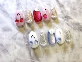 さくらんぼホイップネイル