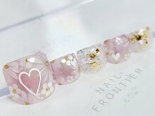 ネイルフロンティア 吉祥寺(NAIL FRONTIER)/お花ハートフット11980円