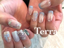 ネイルサロン テラブルー 渋谷店(Terra Blue)/リボン　フレンチ