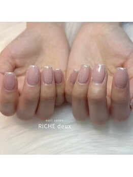 リッシュ ドゥ(RICHE deux)/煌めき春色ラメフレンチ♪