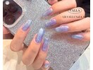 ラメネイル/ワンカラー/紫ネイル