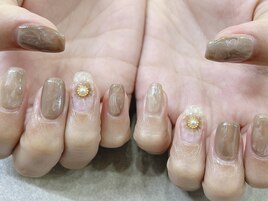 秋色フラワーネイル【池袋】