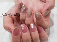 ネイルズアリー 立川店(Nails ally)/ヌーディー×シェル×オフィス