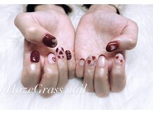 ハズグラスネイル(Haze Grass nail)/バレンタインネイル