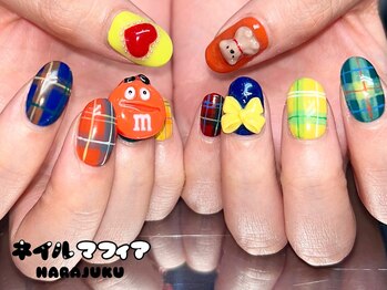 ネイルマフィア 原宿(NAIL MAFIA)/ポップ/チェック柄/リボン