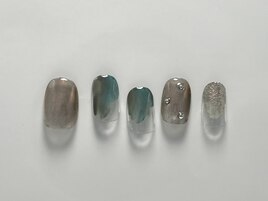 塗りかけオーロラネイル