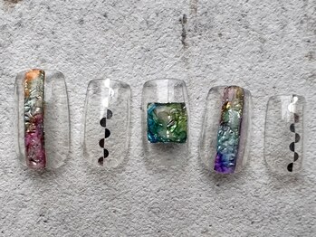 シープラスエー(C+A)/異素材カラフルラインネイル