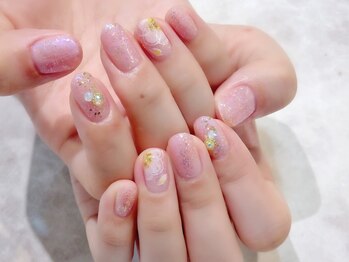 ラルネイル 大宮(Lull. nail)/#春ネイル#キラキラ#お花アート