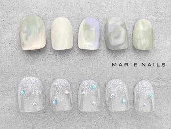 マリーネイルズ 大阪梅田店(MARIE NAILS)の写真/★オフ込みsimple design course¥6600！可愛いくてシンプルだけでは満足できない方に♪手足同時施術OK♪