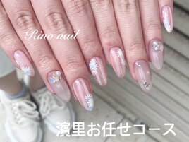 涼しげフラワーネイル6622