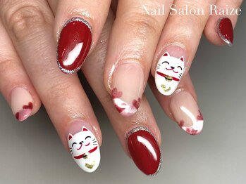 ライズ 本町店(Raize)/ハート/招き猫/手描きアート