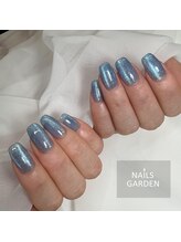 ネイルズガーデン(NAILS GARDEN)/ブルー×マグネットネイル