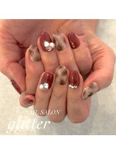 ネイルサロン グリッター(NAIL SALON glitter)/大人ボルドーネイル