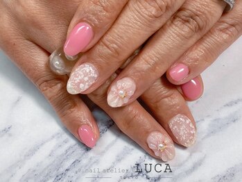 ネイルアトリエルカ(nail atelier LUCA)/W-93 ぷっくりフラワーネイル