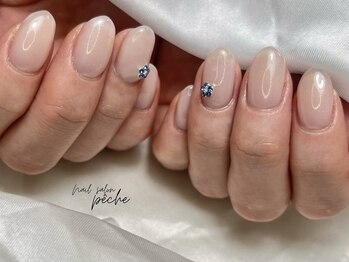 ペッシュ(peche)/beige × flower