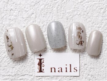 アイネイルズ 梅田店(I nails)/シンプルニュアンスグレー ¥7700
