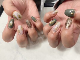 秋色ニュアンスネイル