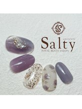 ネイルアンドアイラッシュサロン ソルティ 寺田町(salty)/ミラーバラネイル