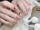 チークネイル×ハート×ガーリー