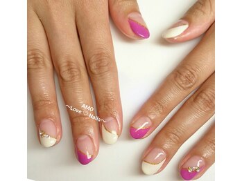 アモ ラブネイルズ(AMO Love nails)/斜めフレンチ