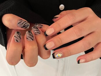 シェリーラメール 原宿店(cherie la mer)/ゼブラフレンチネイル