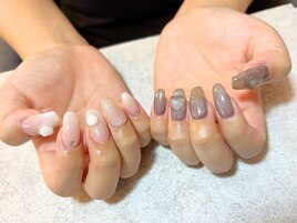 アシンメトリー　ハートネイル