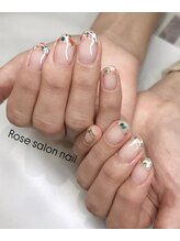 トータルビューティーローズ(Rose)/シェルを使ったフレンチネイル