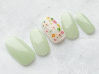 ダッシングディバ グランデュオ蒲田店(DASHING DIVA)/押し花アート付ワンカラー¥6600