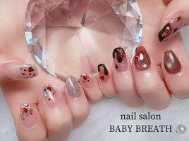 バレンタインネイル