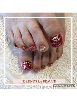 サロン ド フェミニスト(Salon de フェミニスト)/☆大理石風ペディキュア☆