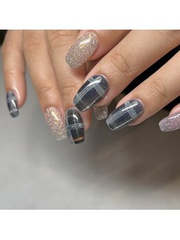 アジュガ(Ajuga.)/ネイビーチェック