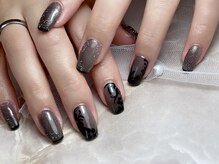 ミネット(nail Minette)/【美爪長持ちジェル】黒　ネイル