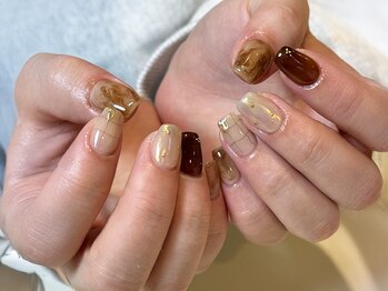 プログレス 東久留米店(PROGRESS)の写真/淡いニュアンス&鉱物ネイルが得意♪【ワンカラーorグラデーション ¥5500】も人気!持ち込みデザイン◎