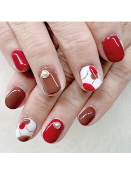 アップネイル/秋ネイル　