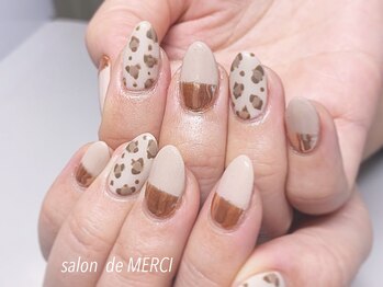 サロン ド メルシー(Salon de MERCI)/ヒョウ柄☆ミラーnail