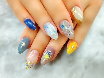 ネイルサロン シェル(Nail Salon SHELL)/フラワー×ニュアンスネイル