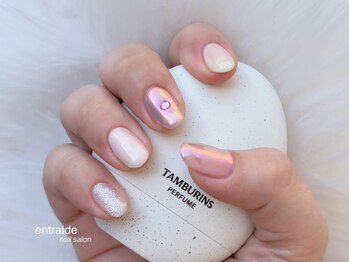 うる艶オーロラ×ミルキーネイル