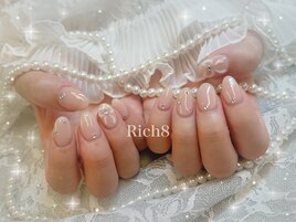 ぷっくりリボンシンプルネイル