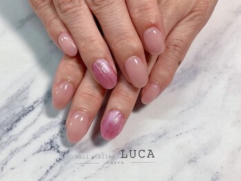 ネイルアトリエルカ(nail atelier LUCA)/W-94 ピンクブロッキングネイル