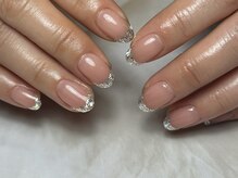 ラグ ネイル(RAG nail)/ガラスフレンチ/ラメフレンチ