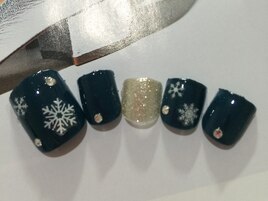 雪の結晶フットネイル