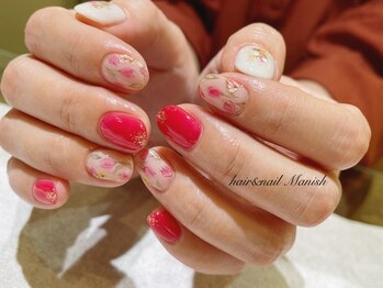 マニッシュ(Manish)/チューリップ/押し花ネイル