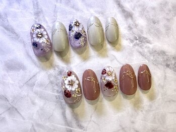 アンティークフラワーネイル