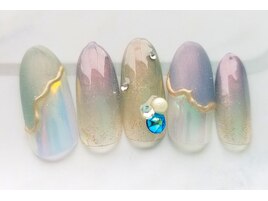 梅雨色ニュアンスネイル