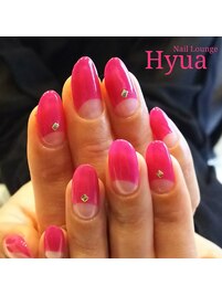 ラズベリーピンク×逆フレンチ