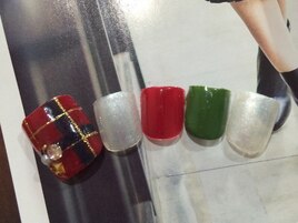 クリスマスカラーフットネイル