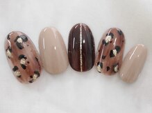 ネイルサロン タイムズスクエア 梅田店(Nail Salon Times Square)/ブラウン×ヒョウ柄ネイル