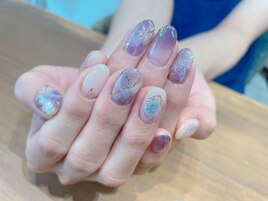 ニュアンス/大理石/秋色パープル
